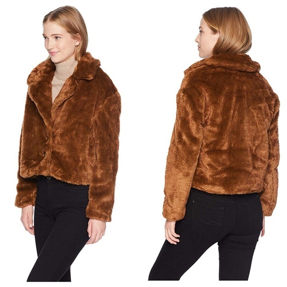 NWT Free People Brown Faux-Fur Mena Jacket - Picture 2 of 8